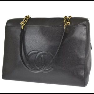 Authentic CHANEL- duffle black handbag